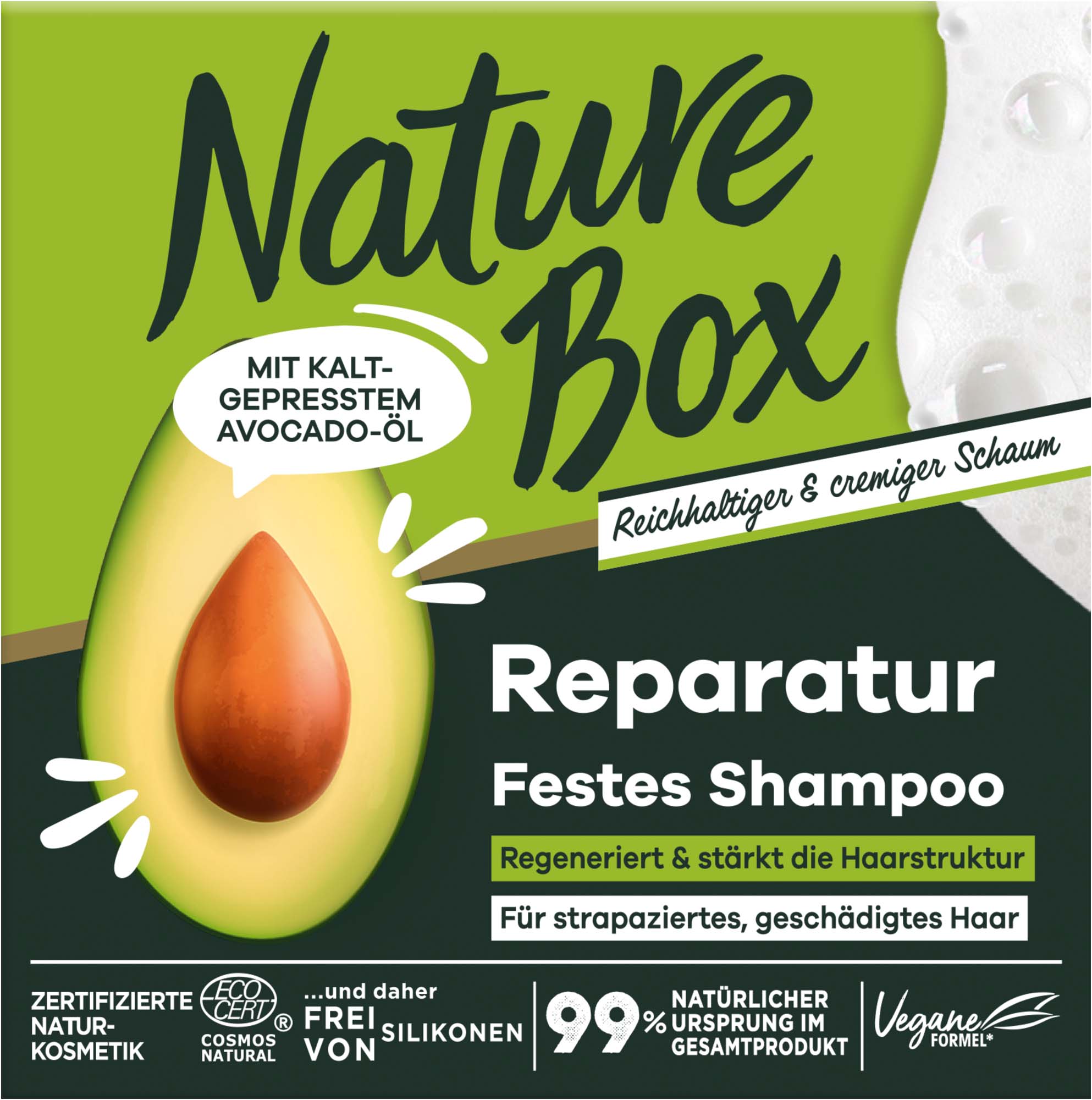 Nature Box Festes Shampoo Avocado-Öl 85g