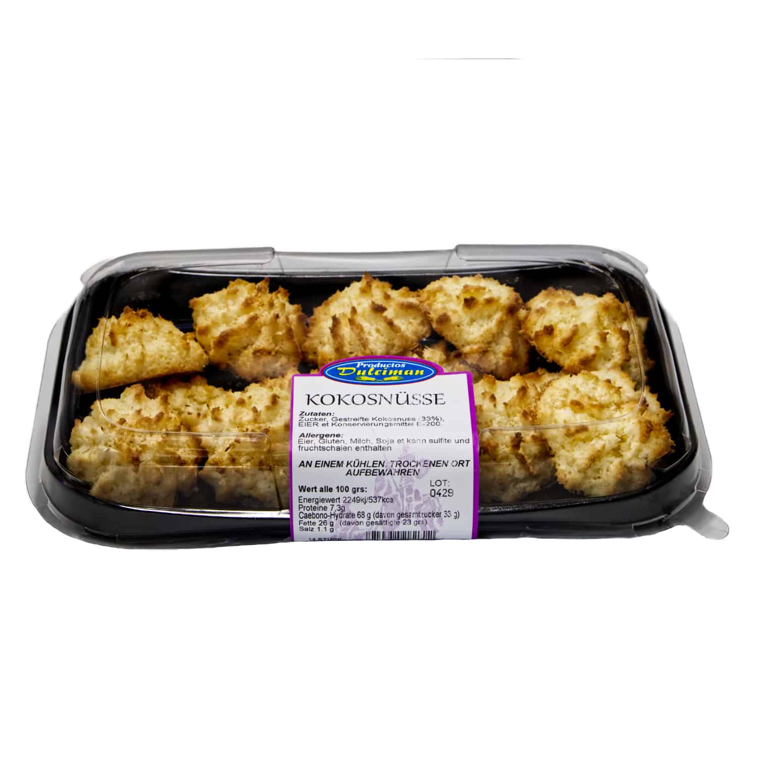 Macarrón de coco (Coquitos) (14 piezas) – Dulciman – Kokosmakronen (14 Stück) 300g